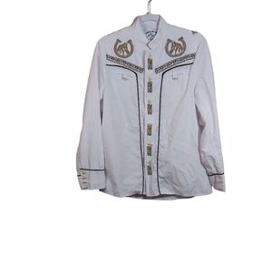 Linea de Oro Ladies Western Long Sleeve Button Front Top- size S